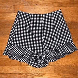 Zara Black & White Gingham Shorts